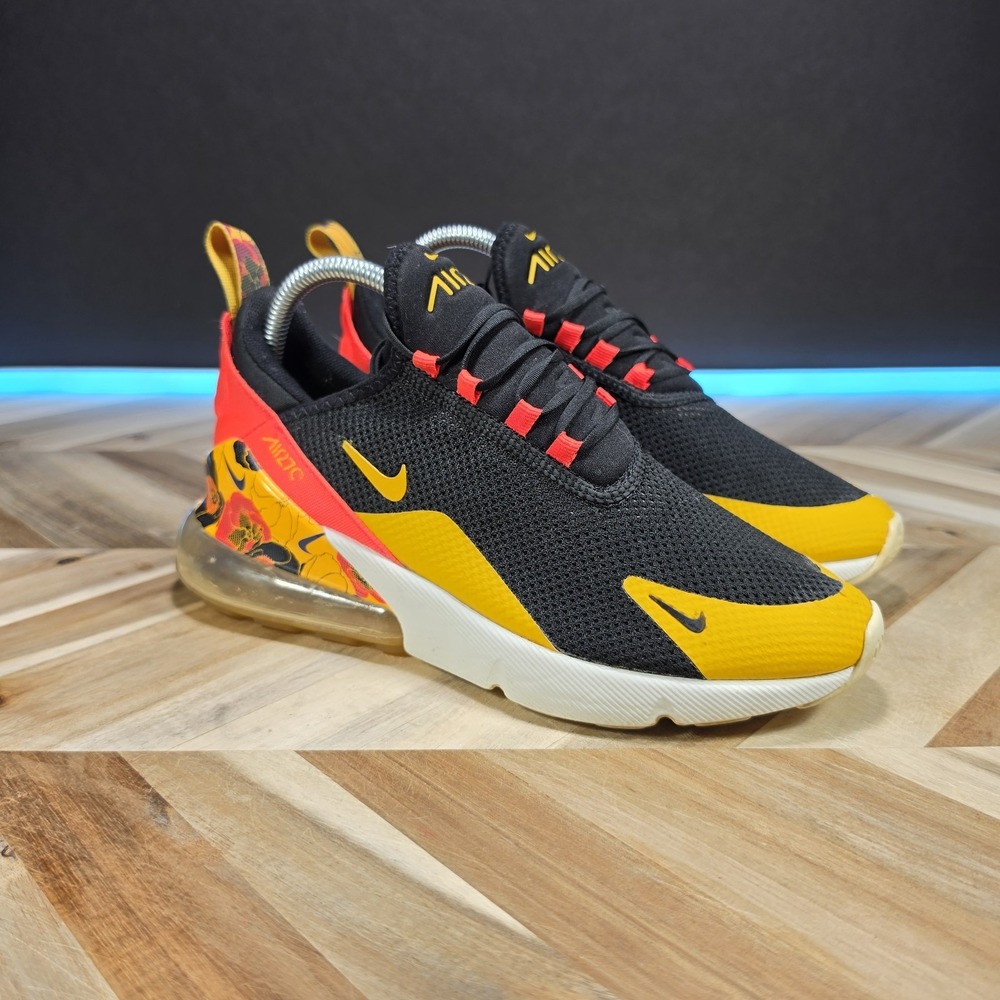 Nike Air Max 270 Women's 8 Floral Black Crimson Gold Sneakers AR0499-005 Shoes